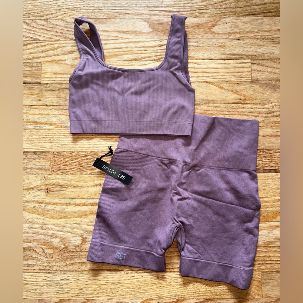 SETACTIVE “rose” Box Top + Short Workout Set - Picture 3 of 3